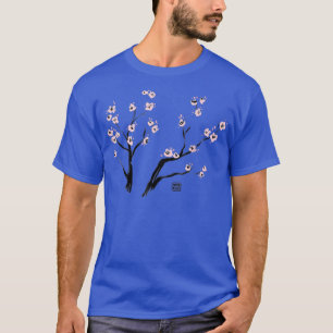 Sumi E Cherry Blossom Sakura Kawaii Japanse kunst T-shirt
