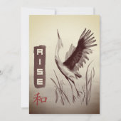 Sumi-e Crane Kaart (Voorkant)