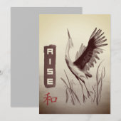 Sumi-e Crane Kaart (Voorkant / Achterkant)