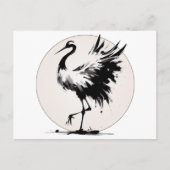 Sumi-e Crane Kaart (Voorkant)