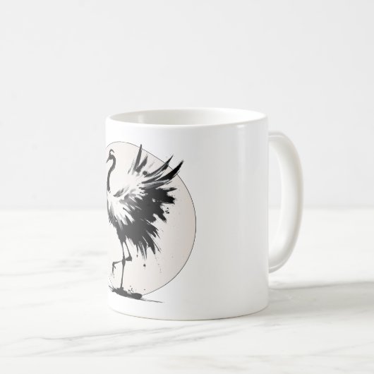 Sumi-e Crane Mok (Voorkant rechts)