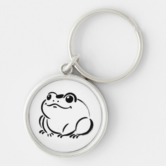 Sumi-e Ink Style Japanese Frog Sleutelhanger (Voorkant)