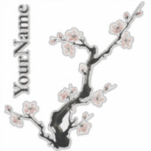 Sumi-E Inkt | Kersenbloesem | Aangepaste Vinyl Sti Sticker (Voorkant)