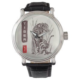 Sumi-e-inkttijger Horloge