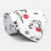 Sumi-e Japanse zonsopgang Stropdas (Opgerold)