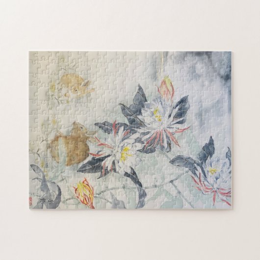 Sumi e Moon Rabbit Puzzle Legpuzzel (Horizontaal)