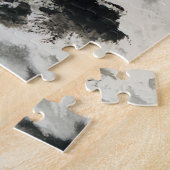 Sumi e Ocean puzzle met groene vogels Legpuzzel (Zijkant)