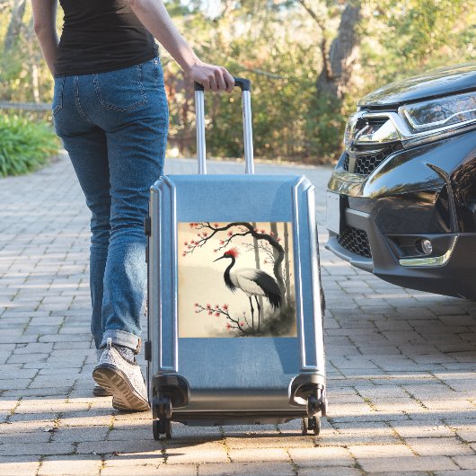 Sumi-E Red-Crowned Crane Vinyl Sticker (Koffer Insitu)