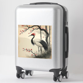 Sumi-E Rode Kraan Vinyl Sticker