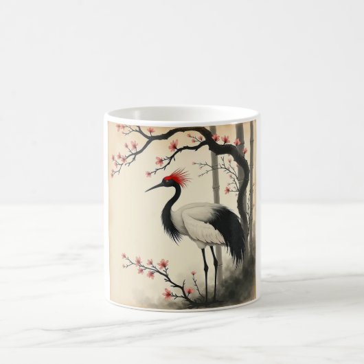 Sumi-E Rode Kraanvogel Mok (Center)