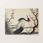 Sumi-E Rode Kraanvogelpuzzel Legpuzzel (Horizontaal)