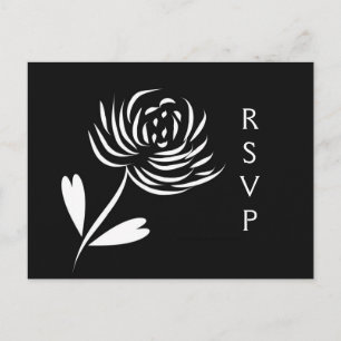 Sumi-e Style Chrysanthemum RSVP-Briefkaart Uitnodiging Briefkaart
