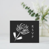 Sumi-e Style Chrysanthemum RSVP-Briefkaart Uitnodiging Briefkaart (Staand voorkant)