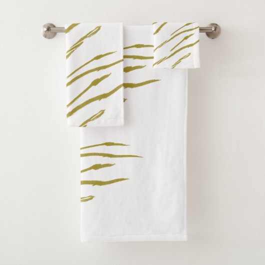 Sumi Tiger Stripes faux goudhanddoekset Bad Handdoek (Insitu)