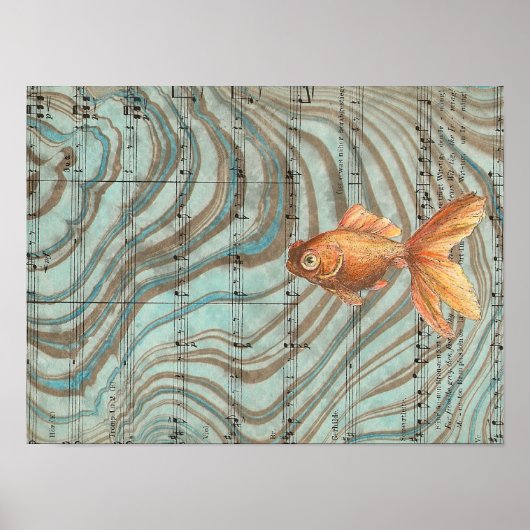 Suminagashi Goldfish Poster (Voorkant)