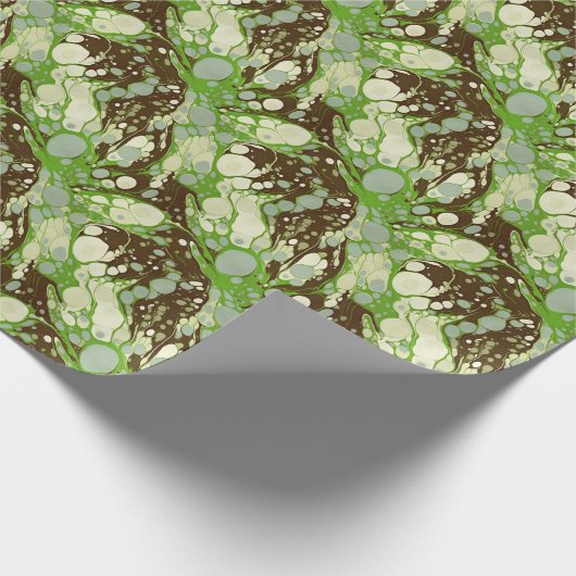 Suminagashi groen marmer papier patroon (Hoek)