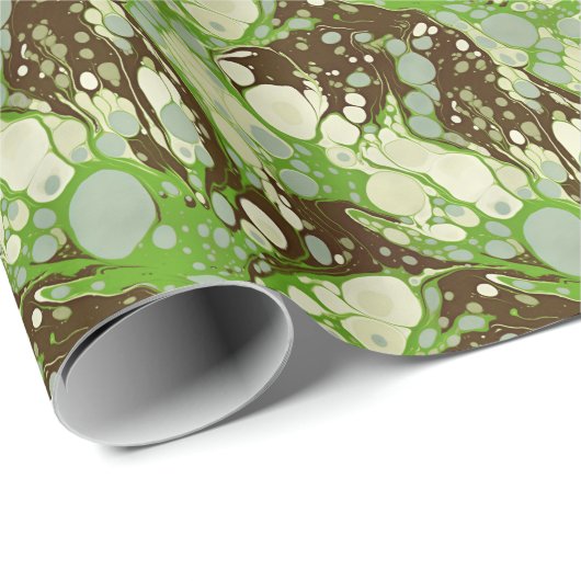 Suminagashi groen marmer papier patroon (Rol Hoek)