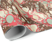 Suminagashi papier klassiek patroon roze (Rol Hoek)