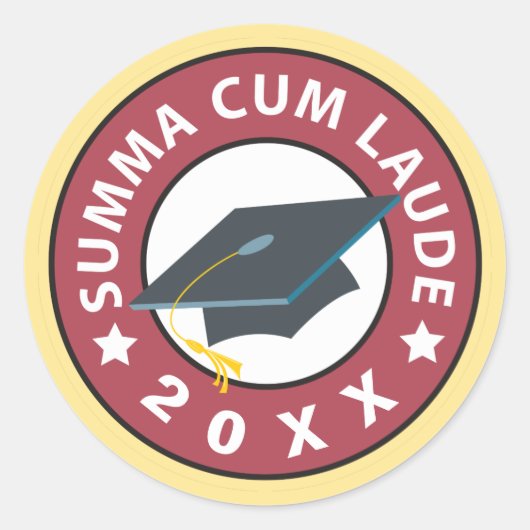 Summa Cum Laude Afstuderen Ronde Sticker (Voorkant)