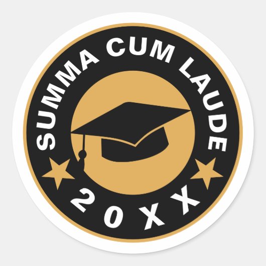 Summa Cum Laude Afstuderen Ronde Sticker (Voorkant)