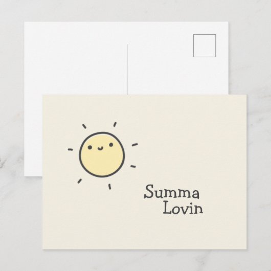 Summa Lovin - Cute Sun Briefkaart (Voorkant / Achterkant)