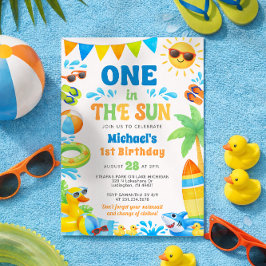 Summer 1st Birthday Invitation - One in the Sun Kaart