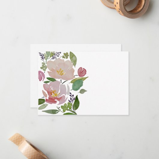 Summer #2- Floral 3.5 X 5 Blank briefkaart (Voorkant / Achterkant in situ)