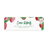 Summer aardbery Baby shower Berry Sweet Adres Etiket (Voorkant)