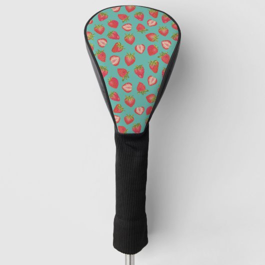 Summer aardbery Green & Red Golf Head Hoesje Golfheadcover (Voorkant)
