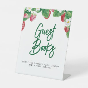 Summer aardbery Guest Books Baby shower Reclamebord Met Voetstuk