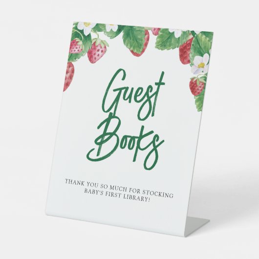 Summer aardbery Guest Books Baby shower Reclamebord Met Voetstuk (Voorkant)