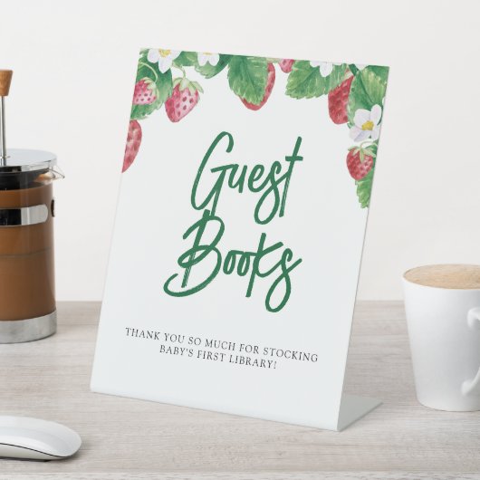 Summer aardbery Guest Books Baby shower Reclamebord Met Voetstuk (Insitu)