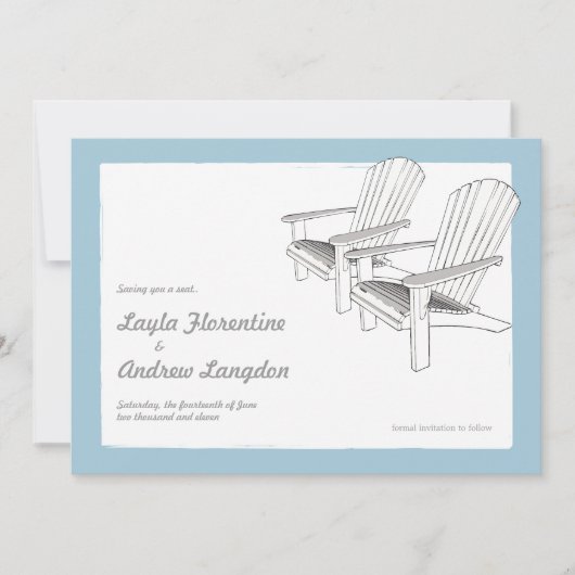 Summer Adirondacks Save the Date Invitation (Voorkant)