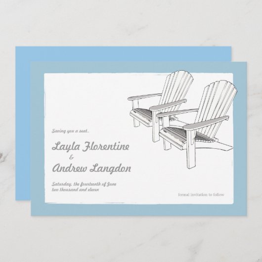 Summer Adirondacks Save the Date Invitation (Voorkant / Achterkant)