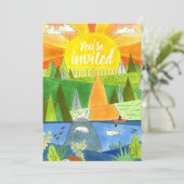 Summer Adventure Teen Birthday Party Invitat Kaart (Staand voorkant)