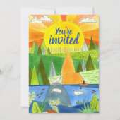 Summer Adventure Teen Birthday Party Kaart (Voorkant)