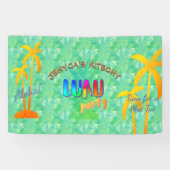 Summer Aloha Pineapple Kitschy Luau Party Banner (Horizontaal)