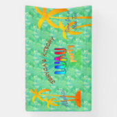 Summer Aloha Pineapple Kitschy Luau Party Banner (Verticaal)