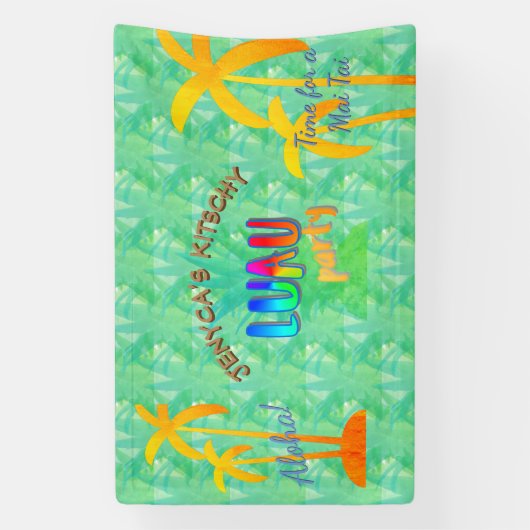 Summer Aloha Pineapple Kitschy Luau Party Banner (Verticaal)