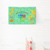 Summer Aloha Pineapple Kitschy Luau Party Banner (Insitu)