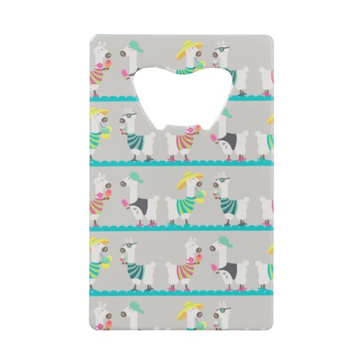 Summer Alpacas Creditkaart Flessenopener (Voorkant)