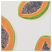 Summer and Tropical Papaya Fruits Pattern Stof (Close Up)