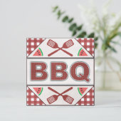 Summer Annual BBQ Barbecue Party Cookout Invite Kaart (Staand voorkant)