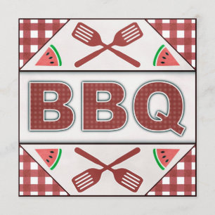 Summer Annual BBQ Barbecue Party Cookout Invite Kaart