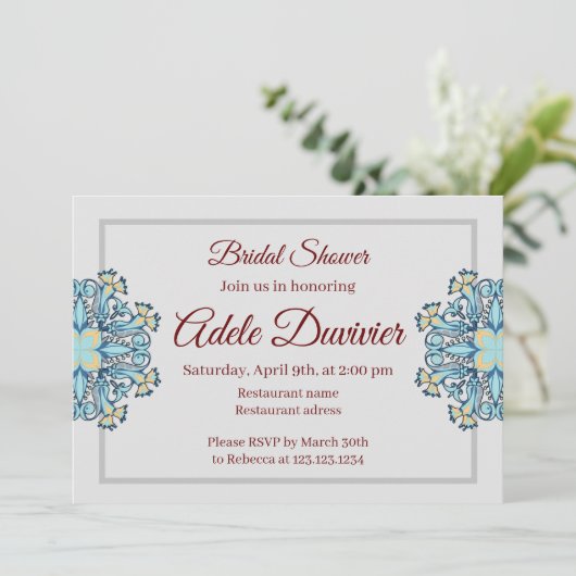 Summer Aquamarine | Bridal Shower-uitnodiging Kaart (Staand voorkant)