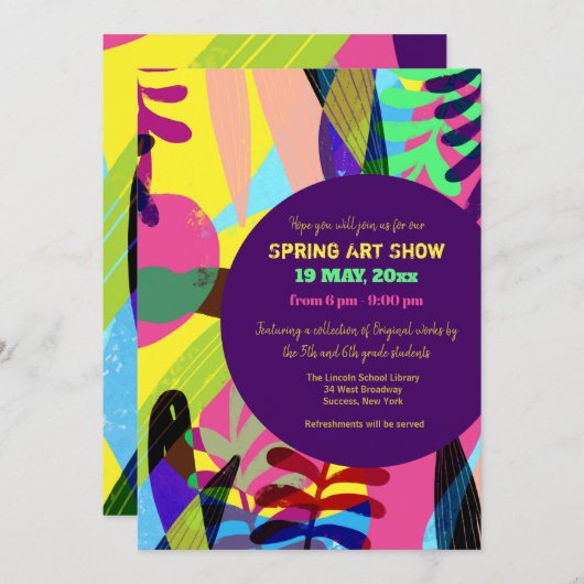 Summer Art Show Uitnodiging (Voorkant / Achterkant)