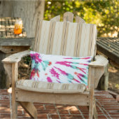 Summer Artsy Girly Neon Blauwgroen Roze Tie Dye Pa Buitenkussen (Stoel)