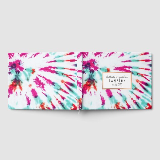 Summer Artsy Girly Neon Blauwgroen Roze Tie Dye Pa Gastenboek (Volledig)
