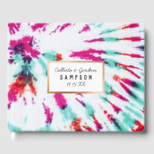 Summer Artsy Girly Neon Blauwgroen Roze Tie Dye Pa Gastenboek (Voorkant)