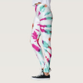 Summer Artsy Girly Neon Blauwgroen Roze Tie Dye Pa Leggings (Links)